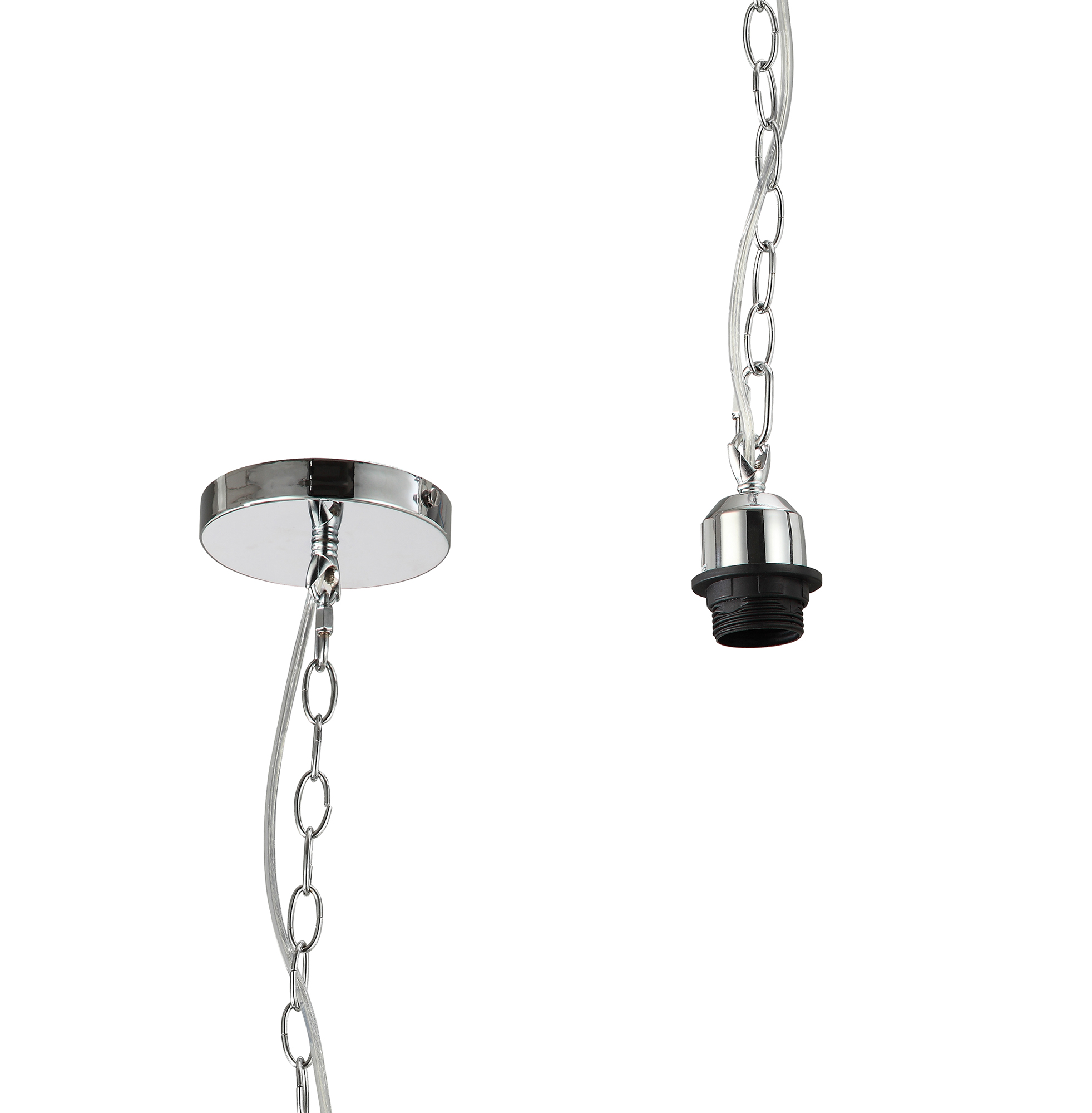Kudo Polished Chrome Ceiling Lights Diyas Single Pendant